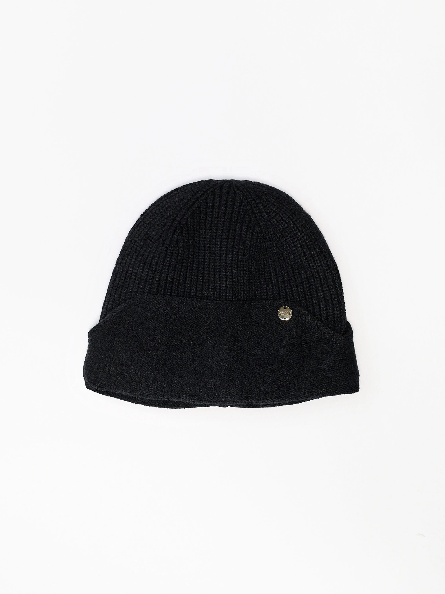 Шапка-бини из смесовой вискозы двойная с отворотом в ассортименте